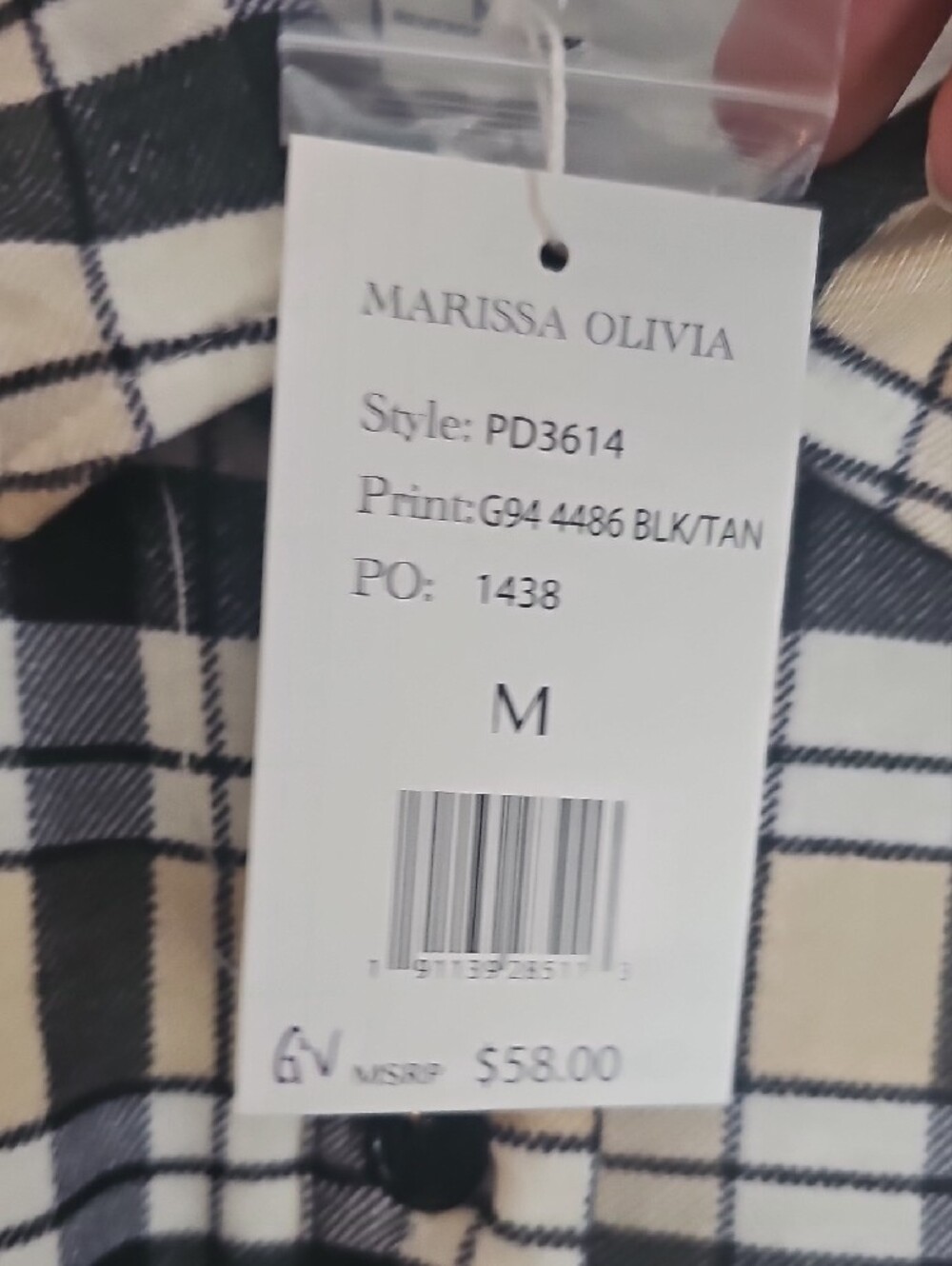 Beige and Black Plaid Button-Down Shirt - Picture 3 of 4